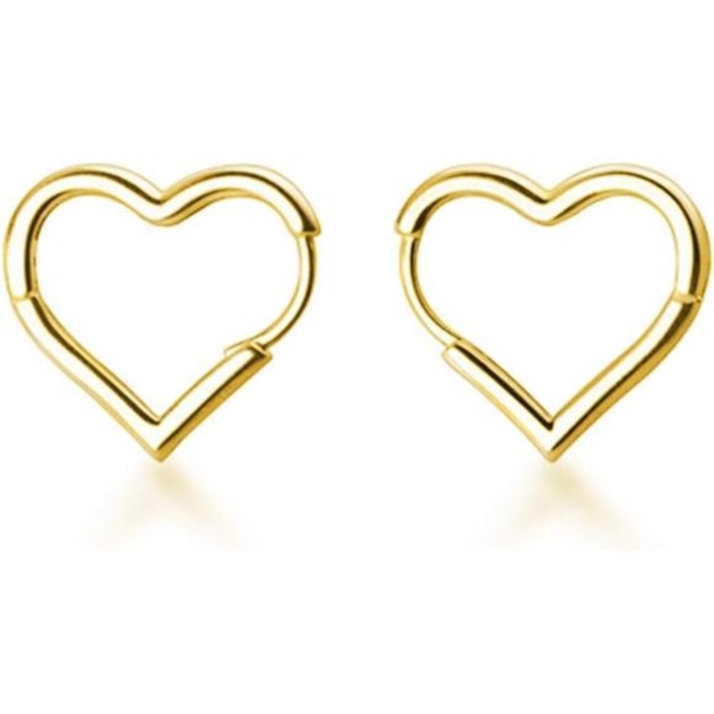 Solid 925 Sterling Silver 1.6CM Heart Hoop Earrings for Women Teens Minimalist